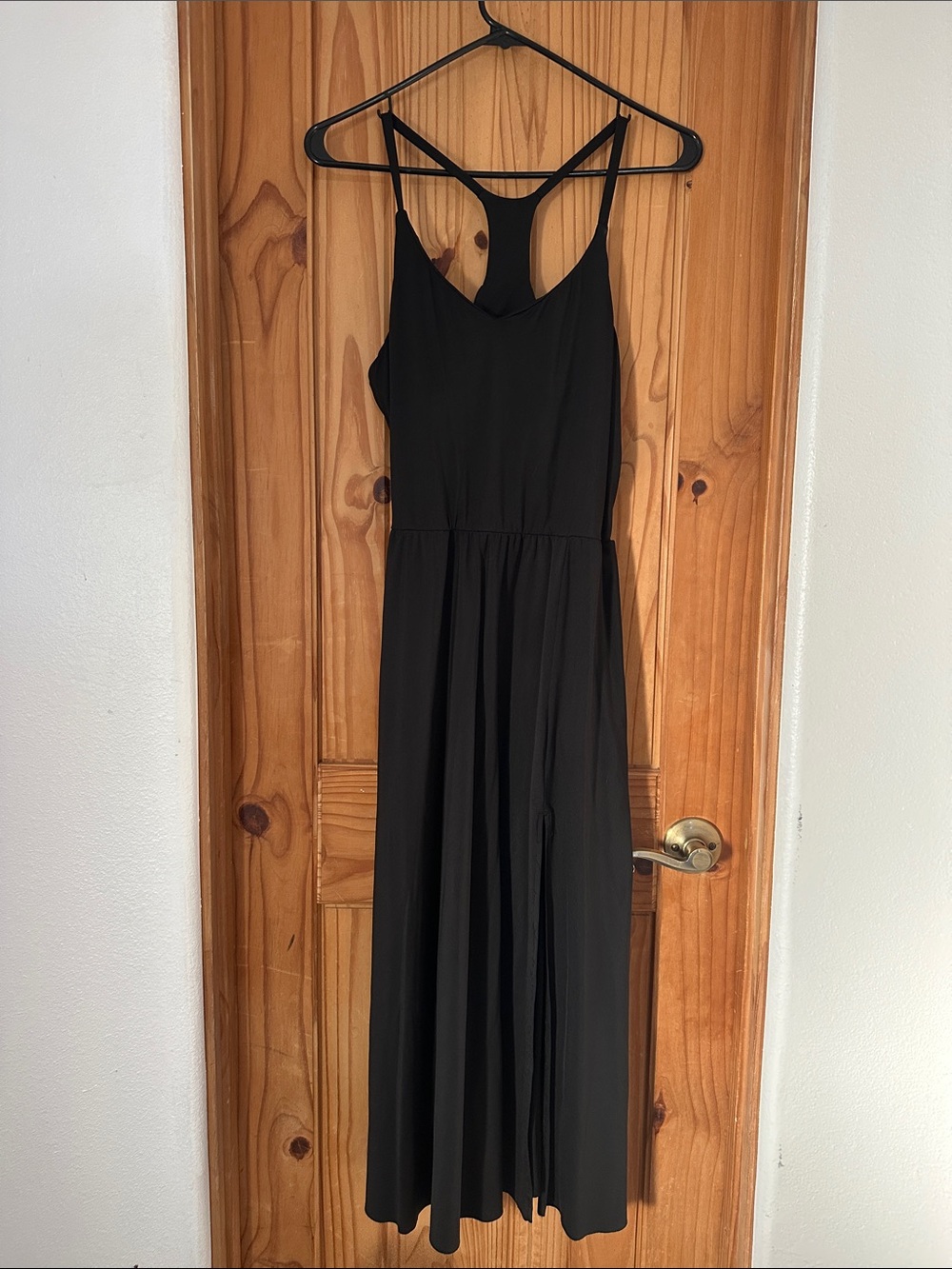 Classic Black Maxi Dress with Racerback